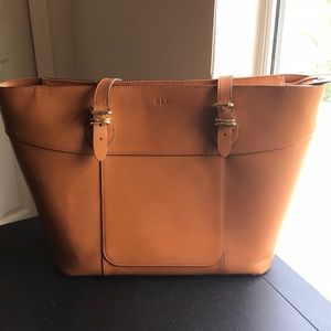 Ralph Lauren Baxley Tote, Large, zip closure